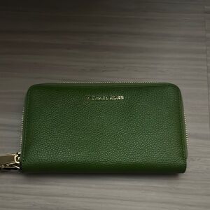 Michael Kors Green Leather Wallet